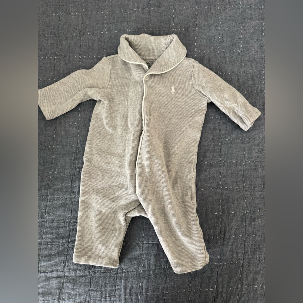 Ralph Lauren Baby Boy One Piece Romper Coverall with Shawl Collar 3 Months